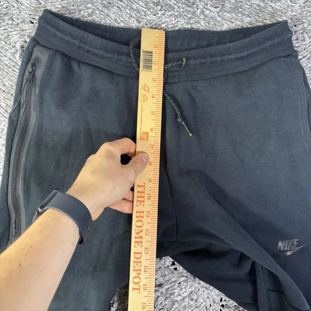 Nike Tech Fleece Sweatpants Mens Medium Black Activewear Training Zip Pockets